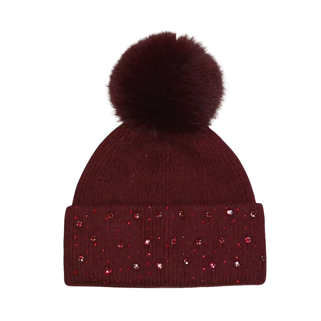 Burgundy Diamnte Band Hat