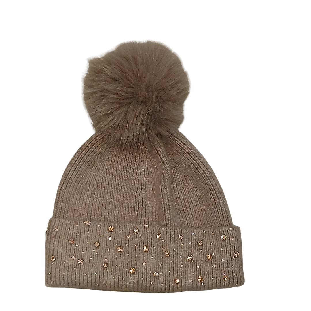 Beige Diamnte Band Hat