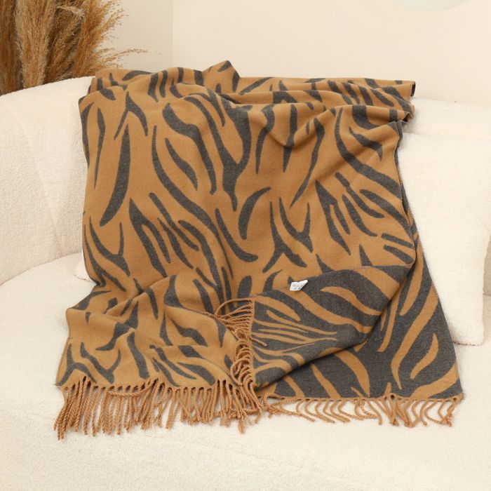 Tiger Print Wool Scarf