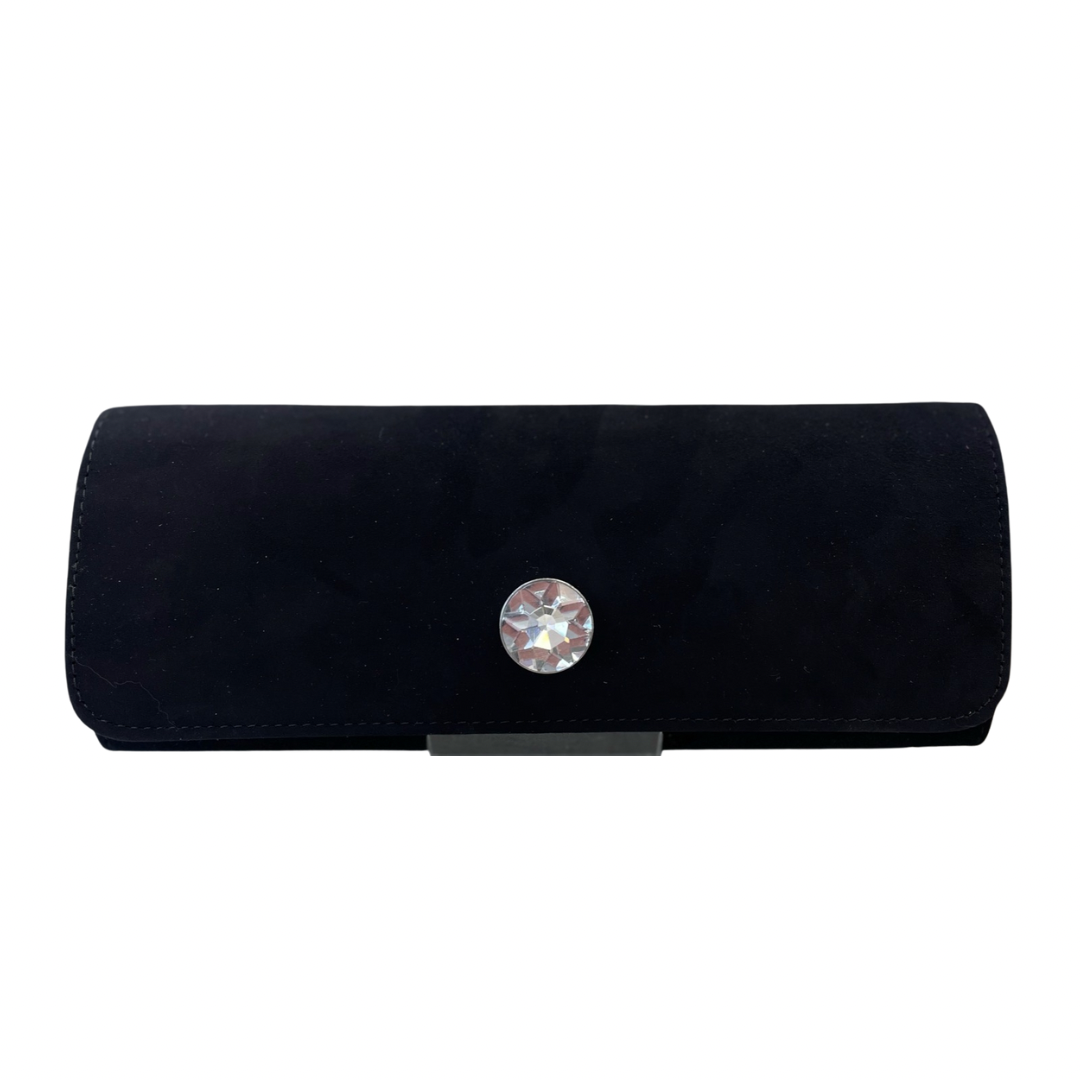 Emis Black Clutch Bag with Jewel Stud